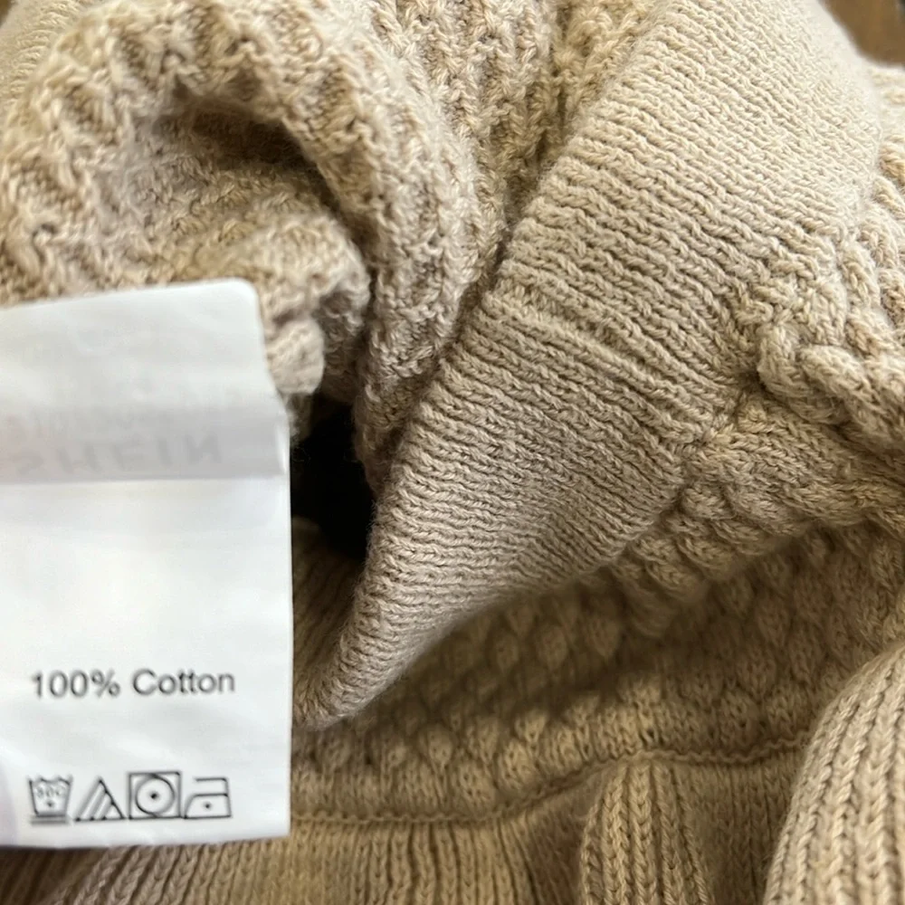 SHEIN neutral knit sweater and bloomer set